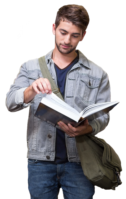 A student with a book
