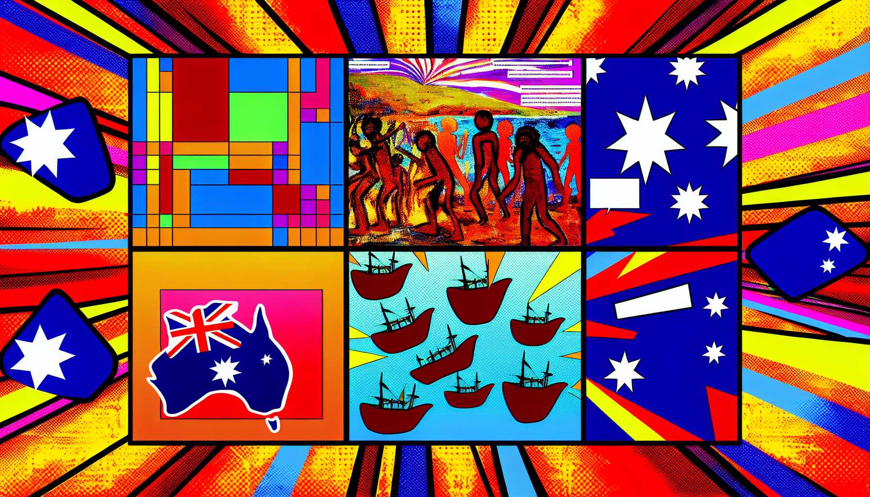 Australian History Graphic Clip Art Drawing